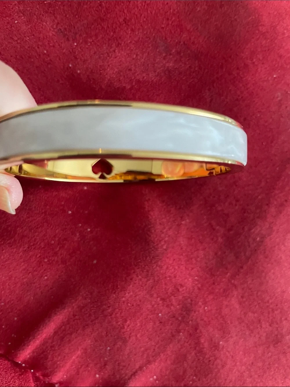 Kate Spade Cream & Gold With Cut Out Spade  And Clasp worn Twice - Picture 3 of 6